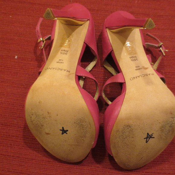 LAST CHANCE MARCIANO Pink T Strap High Heel Sandals - Picture 9 of 9